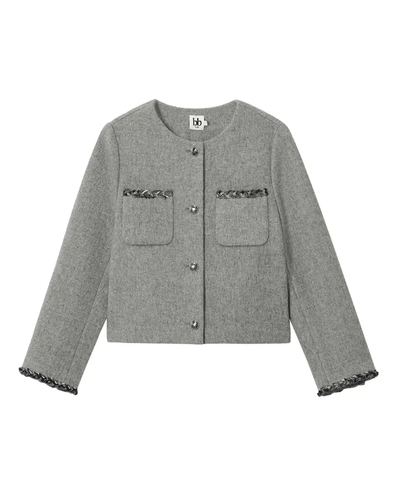 b+ab Verzierte Jacke mit Taschenbesatz - Grau Grau