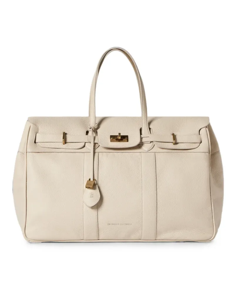 Brunello Cucinelli Explorer travel bag in deerskin - Nude Nude