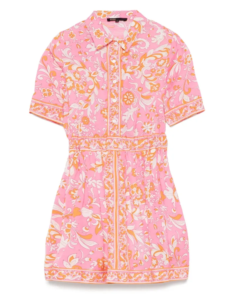 Maje Minikleid mit Blumen-Print - Rosa Rosa