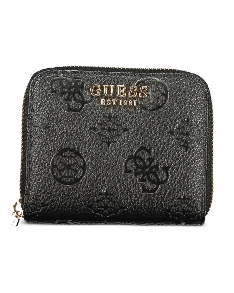 Guess debossed logo-pattern wallet - Schwarz Schwarz