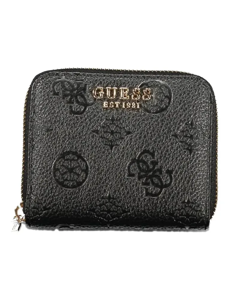 Guess debossed logo-pattern wallet - Schwarz Schwarz