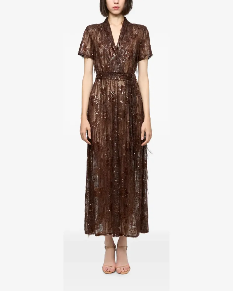 ATU Body Couture sequin-embellished belted dress - Braun Braun