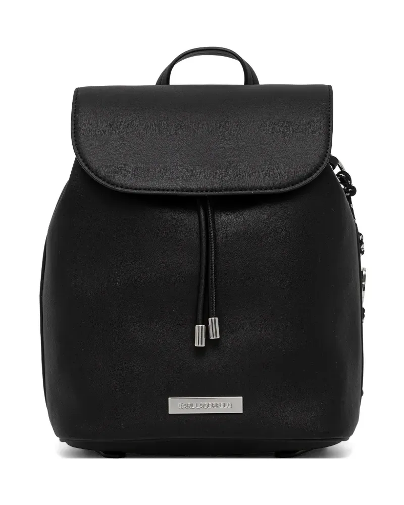 Karl Lagerfeld drawstring embossed-logo backpack - Schwarz Schwarz