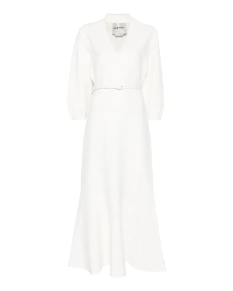 Roland Mouret V-neck belted dress - Nude Nude