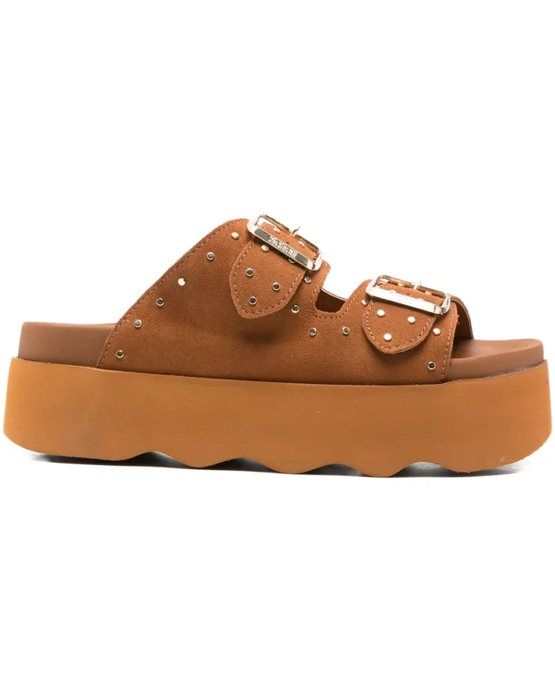 Scholl Heather Sandalen mit Nieten 40mm - Braun Braun