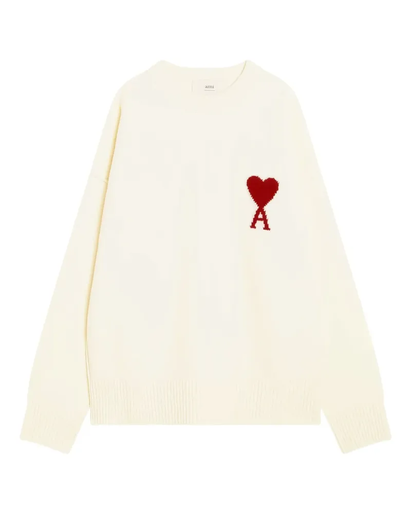 AMI Paris Ami de Coeur Pullover mit rundem Ausschnitt - Weiß Weiß