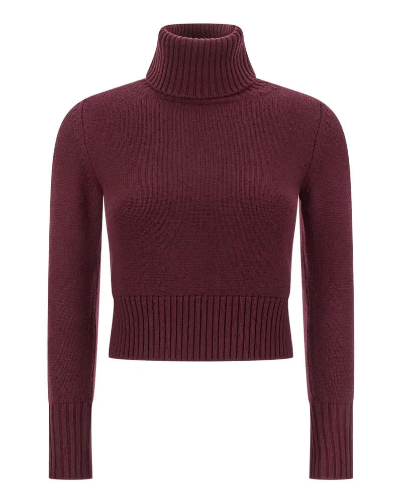 Alpha Studio Cropped-Rollkragenpullover - Rot Rot