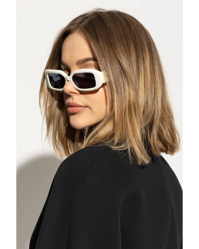 Jacquemus Les Lunettes Rond Carré Sonnenbrille - Weiß Weiß