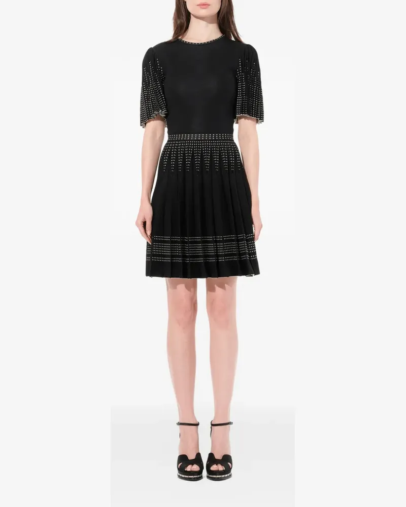 Alexander McQueen Plissiertes Strickkleid - Schwarz Schwarz