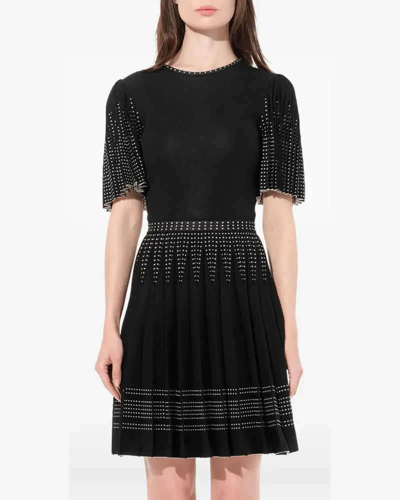 Alexander McQueen Plissiertes Strickkleid - Schwarz Schwarz