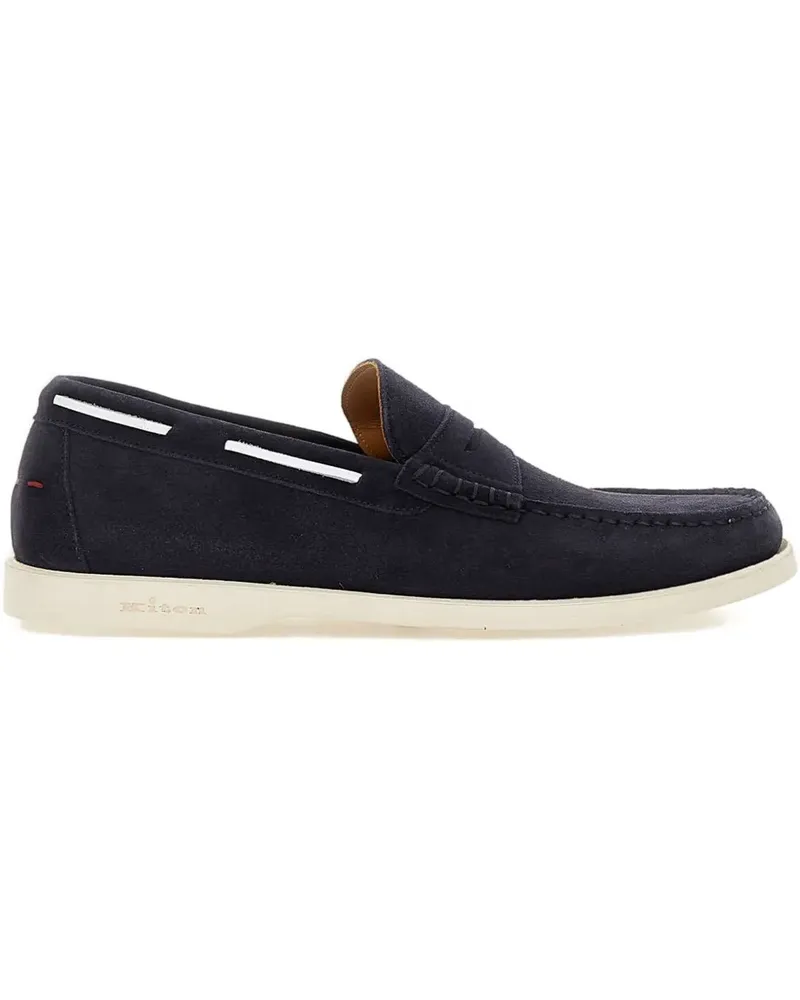 Kiton stitching-detail almond-toe loafers - Blau Blau