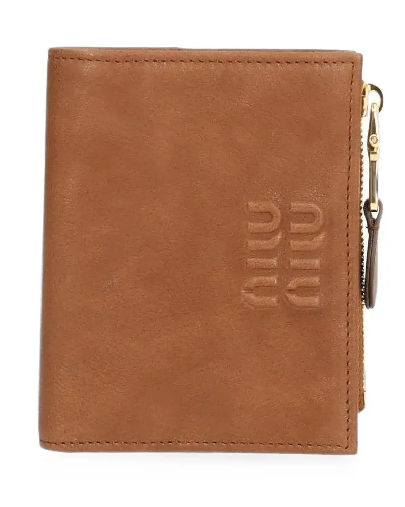 Miu Miu small leather wallet - Braun Braun