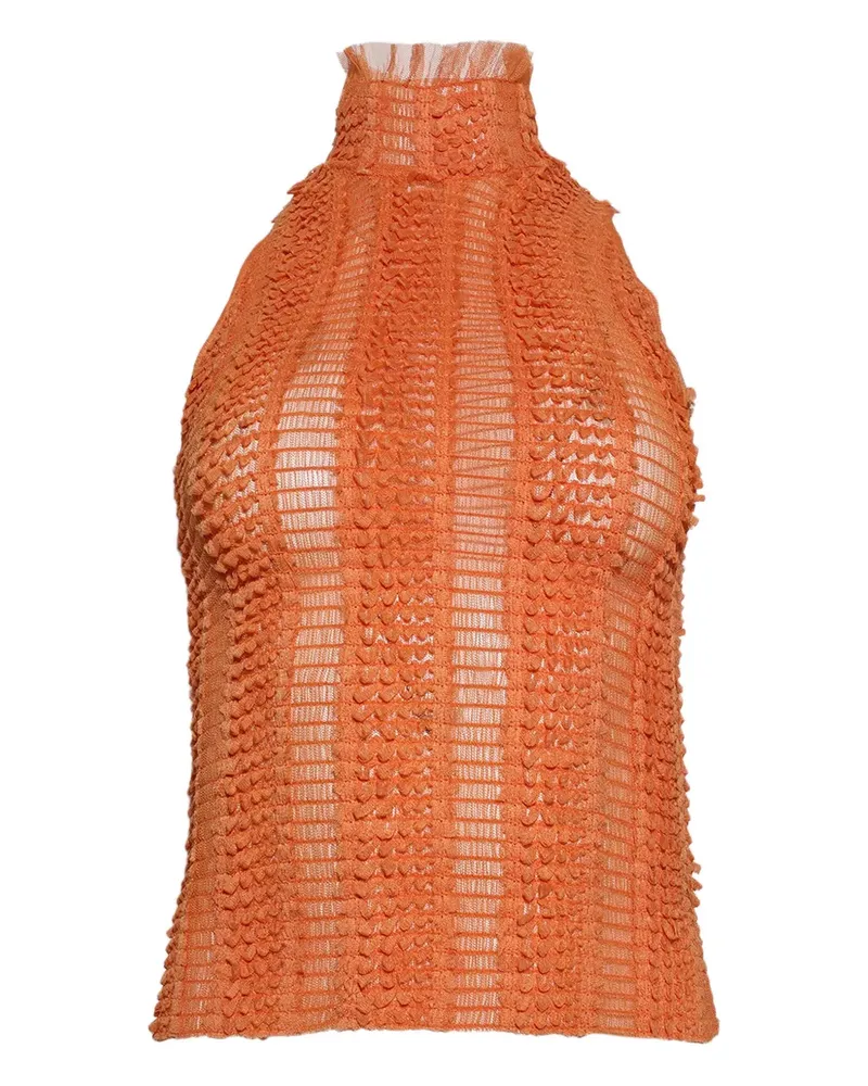 Roberta Einer Gerüschtes Rollkragenoberteil - Orange Orange