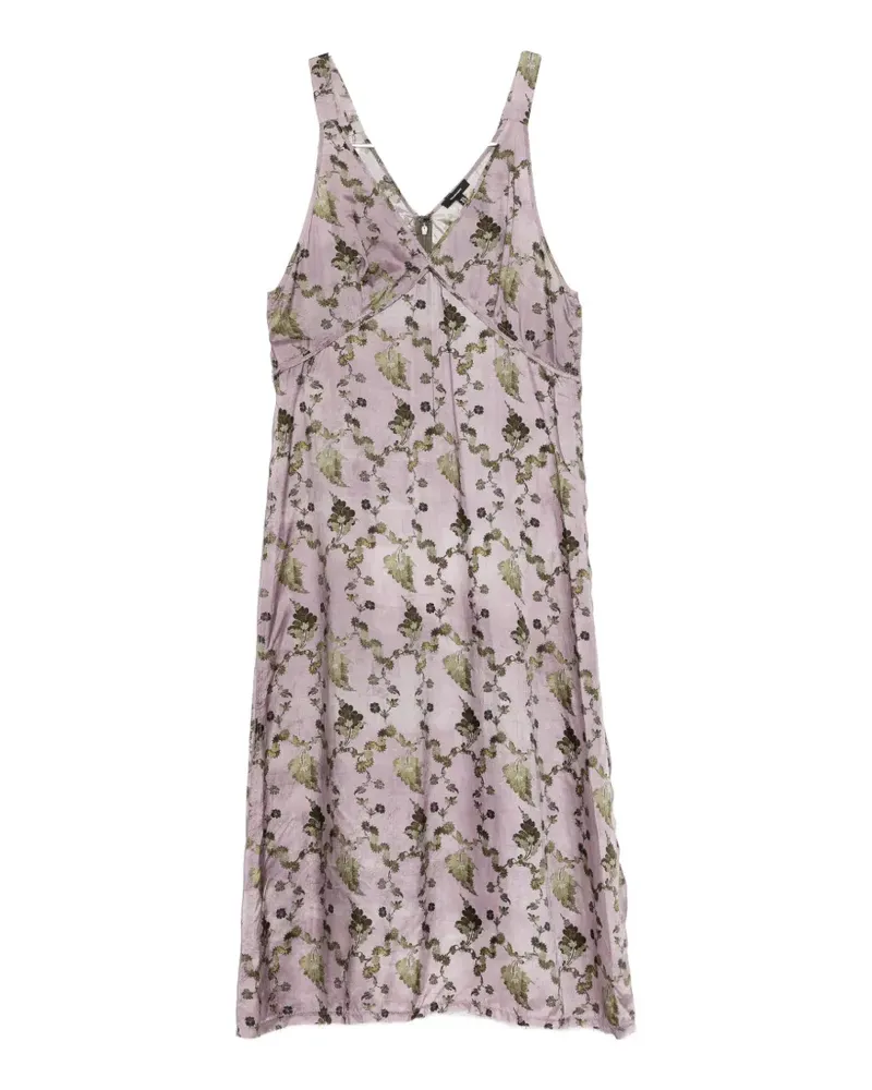 R13 Grunge Kleid mit Blumenprint - Violett Violett