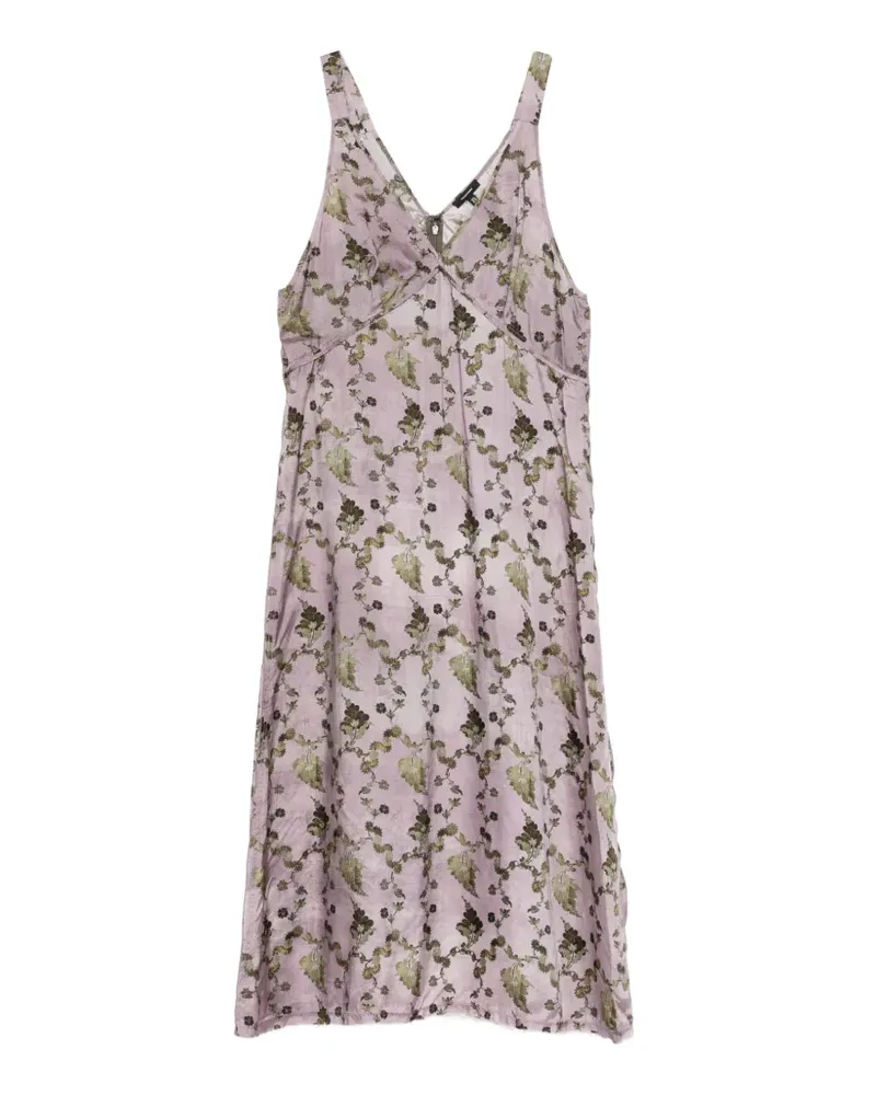 R13 Grunge Kleid mit Blumenprint - Violett Violett