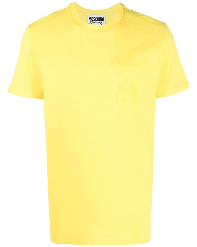 Moschino T-Shirt mit Logo-Print Gelb