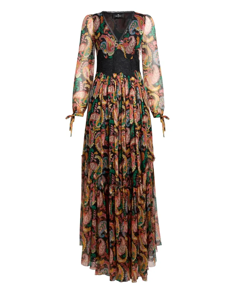 Etro Kleid mit Paisley-Print - Schwarz Schwarz