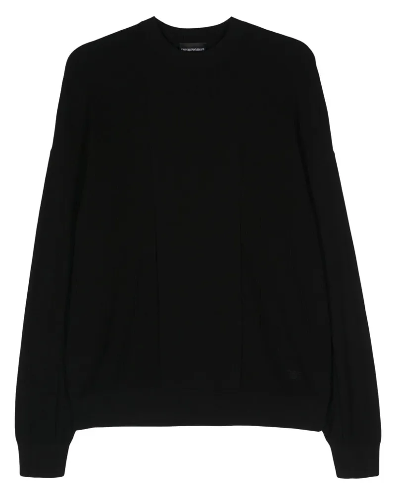 Emporio Armani Gerippter Pullover - Schwarz Schwarz