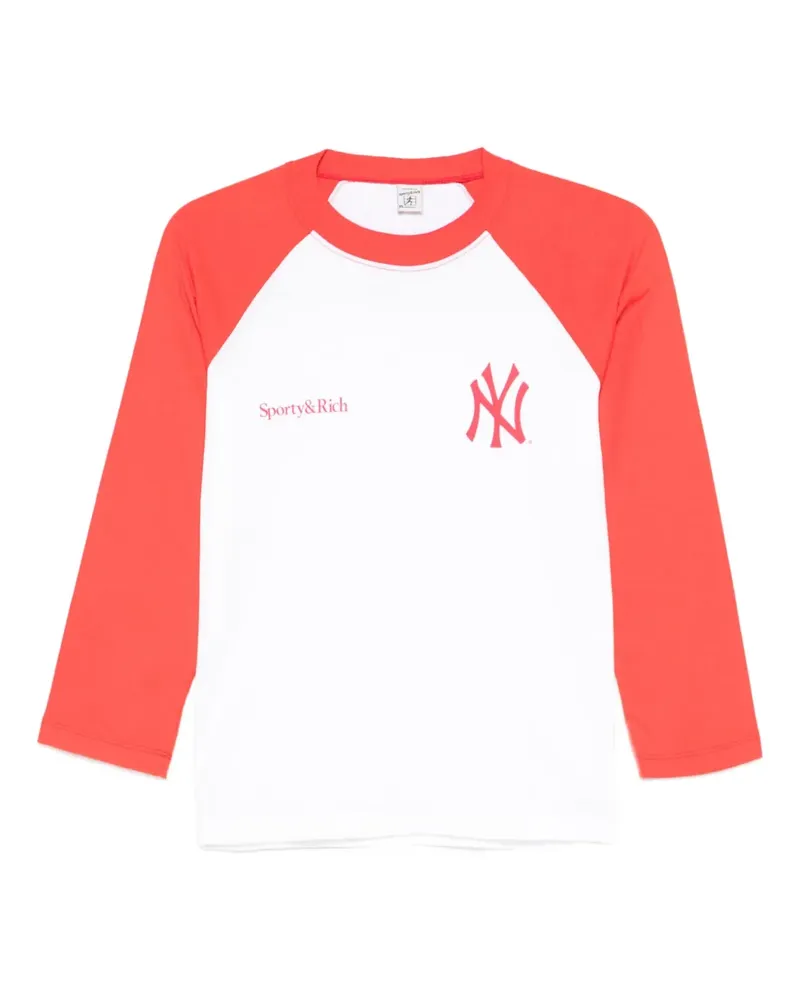 SPORTY & RICH Yankees Serif T-shirt - Weiß Weiß