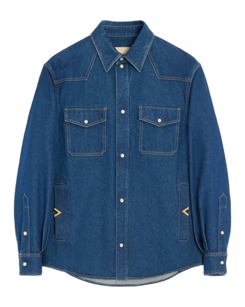 Valentino Garavani Jeanshemd mit VGold - Blau Blau