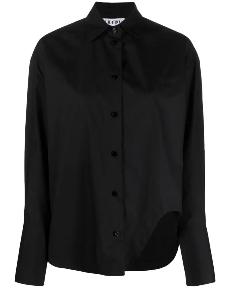 ATTICO Eliza Hemd mit Logo-Stickerei - Schwarz Schwarz