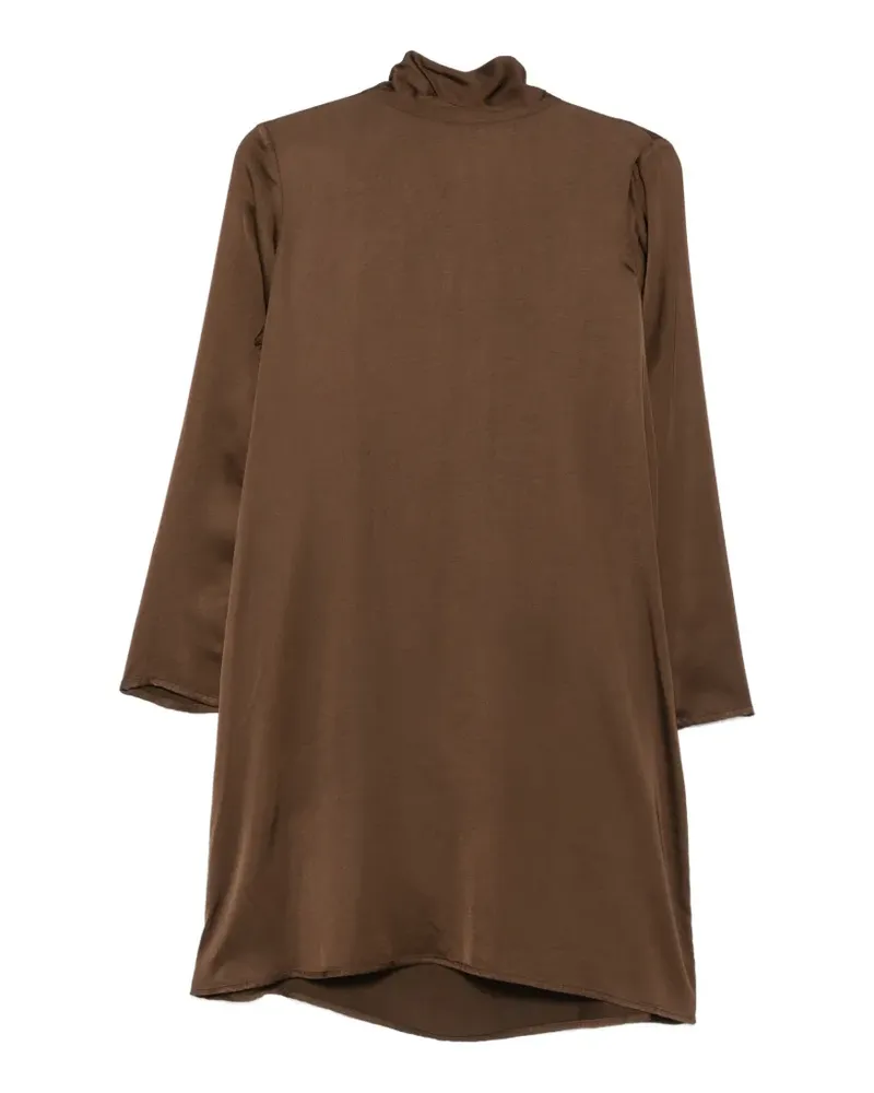 Dixie Minikleid mit Schleifendetail und Stehkragen - Braun Braun