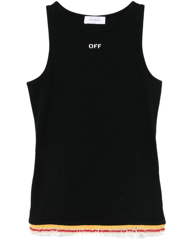 OFF-WHITE Tanktop mit Perlen - Schwarz Schwarz