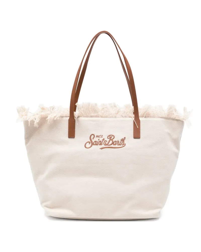 MC2 Saint Barth fringed-detail tote bag - Nude Nude