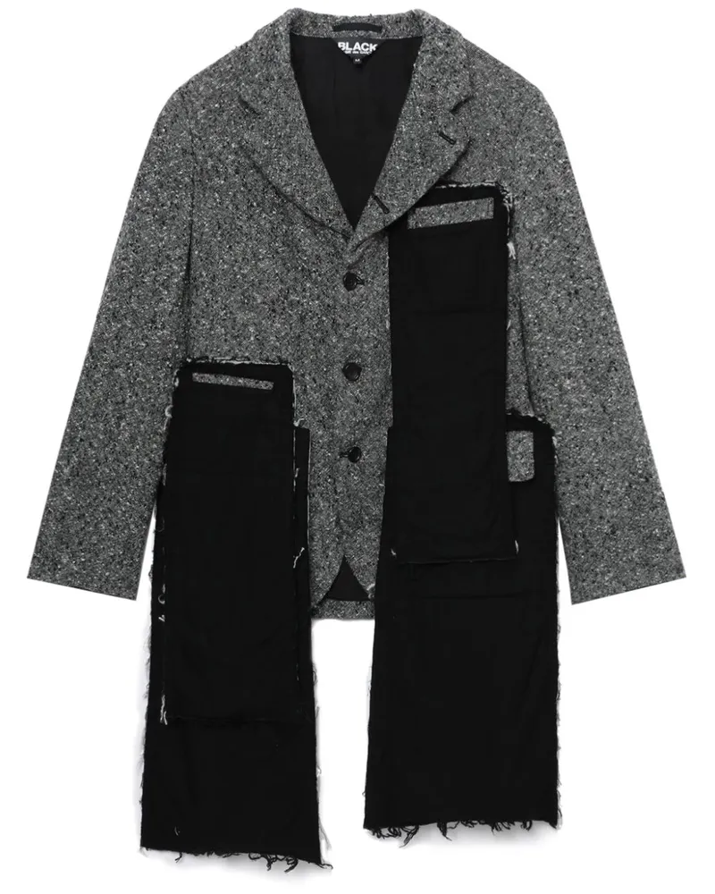 Comme des Garçons Sakko mit Tweed-Einsätzen - Schwarz Schwarz