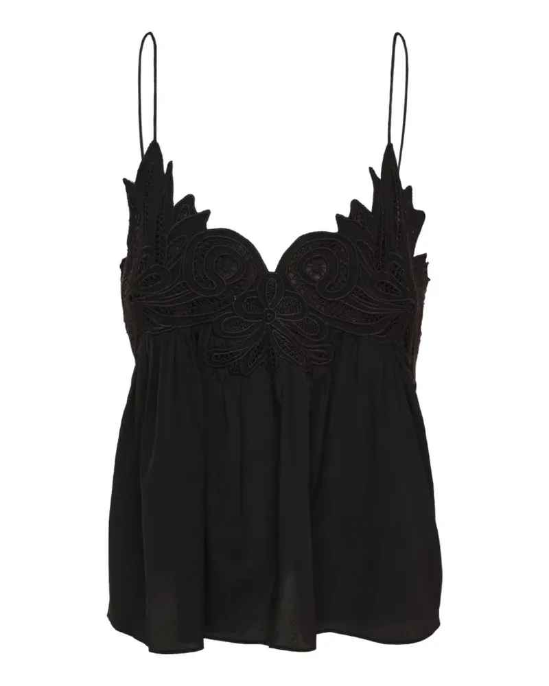 Ulla Johnson Rosie lace-appliqué top - Schwarz Schwarz