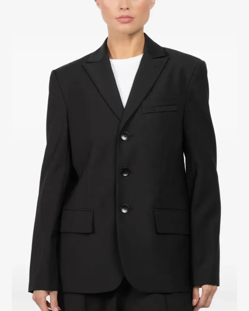 tibi button-fastening flap-pocket blazer - Schwarz Schwarz