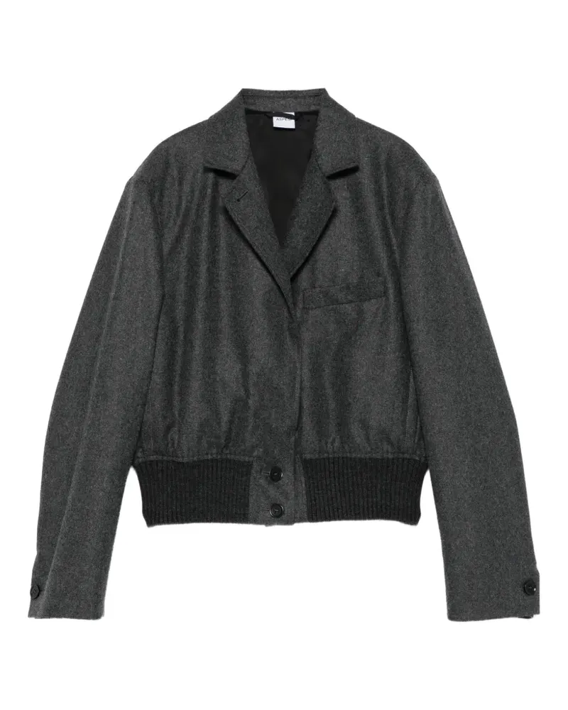 ASPESI Jacke mit Rippbündchen und Knöpfen - Grau Grau