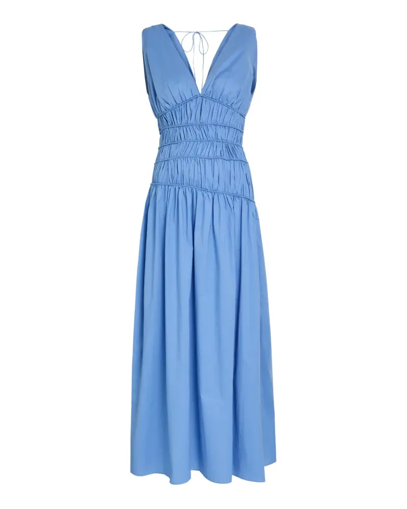 Faithfull The Brand Saja gathered V-neck maxi dress - Blau Blau