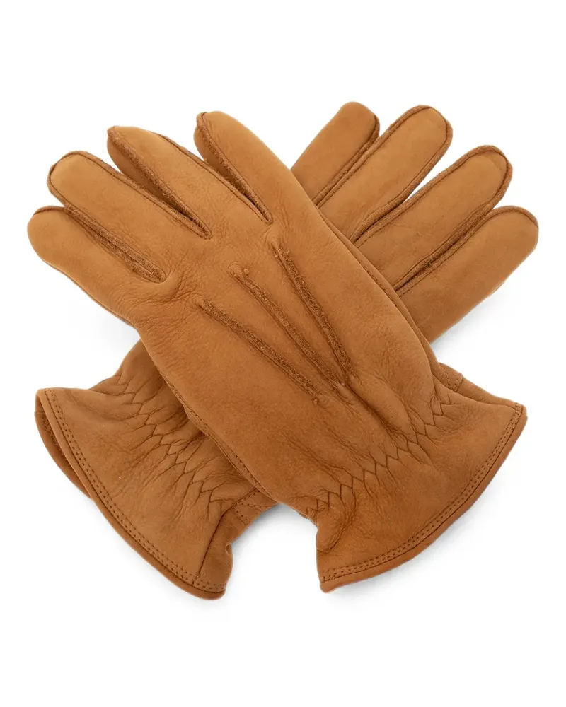 UGG logo-patch gloves - Braun Braun