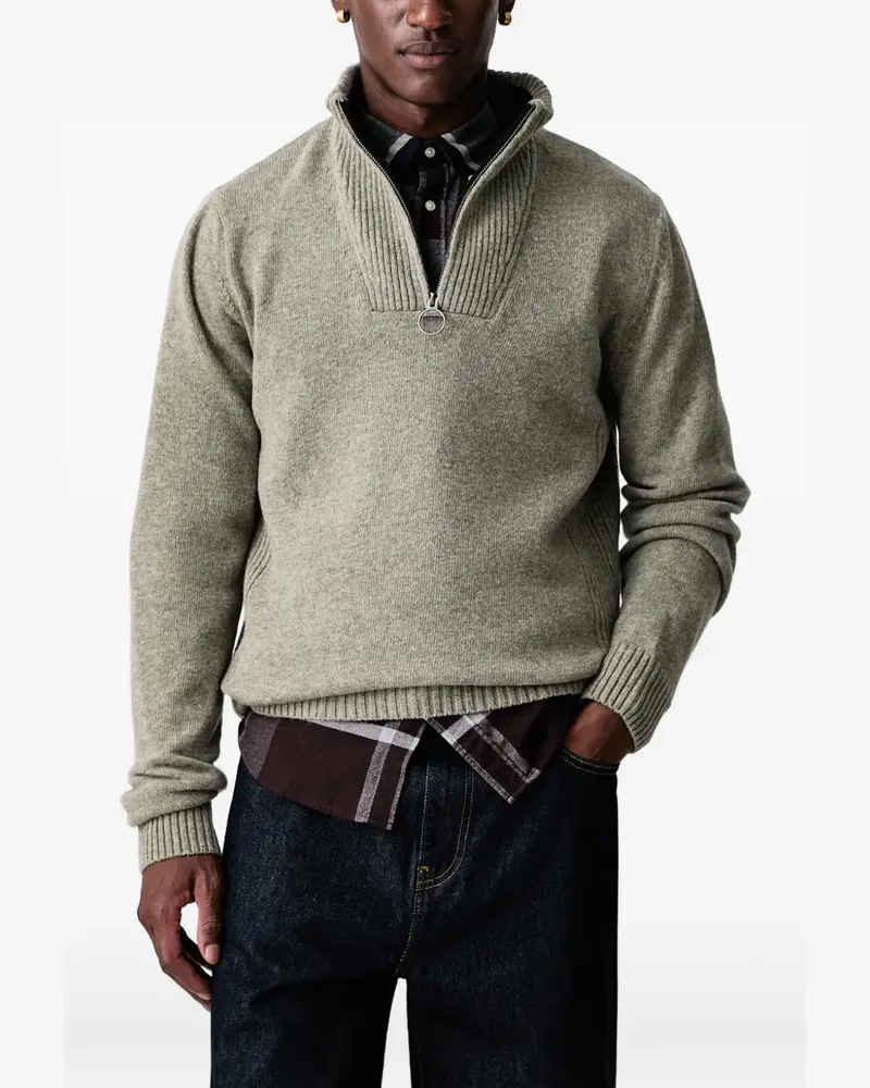Barbour half-zip rib-trimmed sweater - Grau Grau