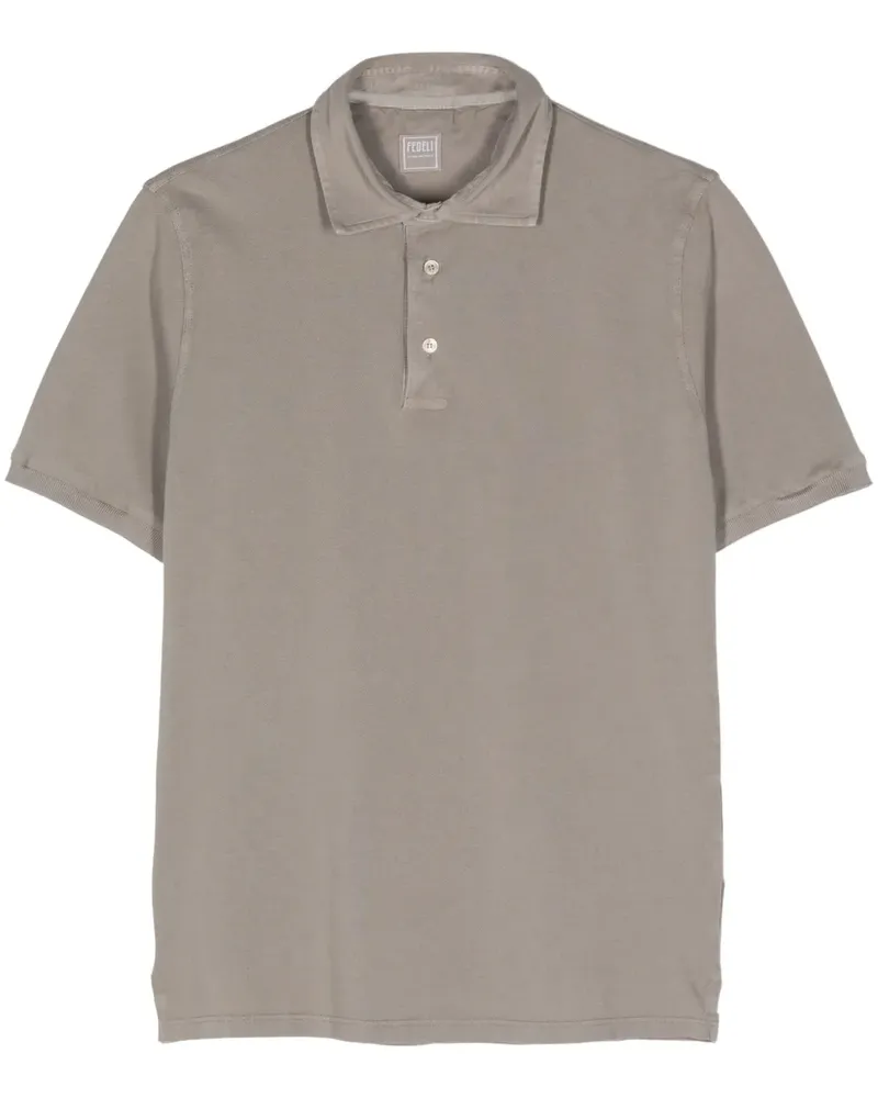 Fedeli Poloshirt aus Pikee - Grau Grau