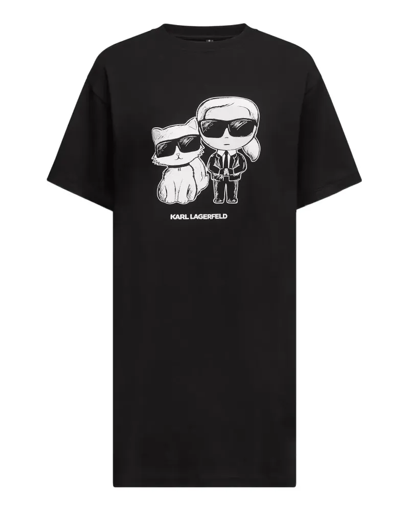 Karl Lagerfeld Ikon graphic-print nightdress - Schwarz Schwarz