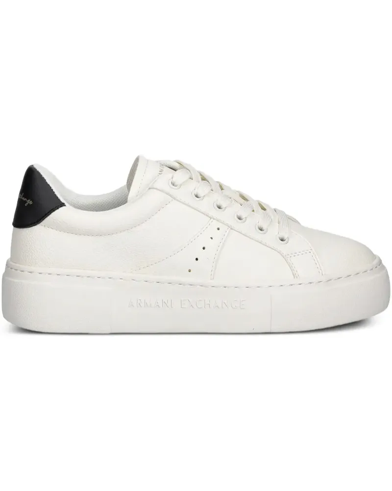 Armani Exchange Sneakers aus strukturiertem Leder - Weiß Weiß