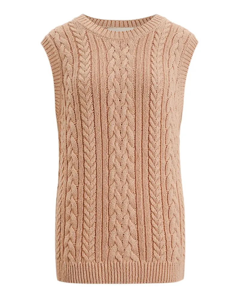 12 STOREEZ Harvest cable-knit vest - Nude Nude