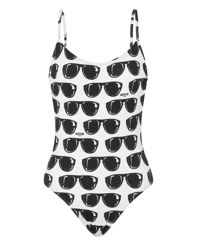 Moschino Badeanzug mit Print - Weiß Weiß