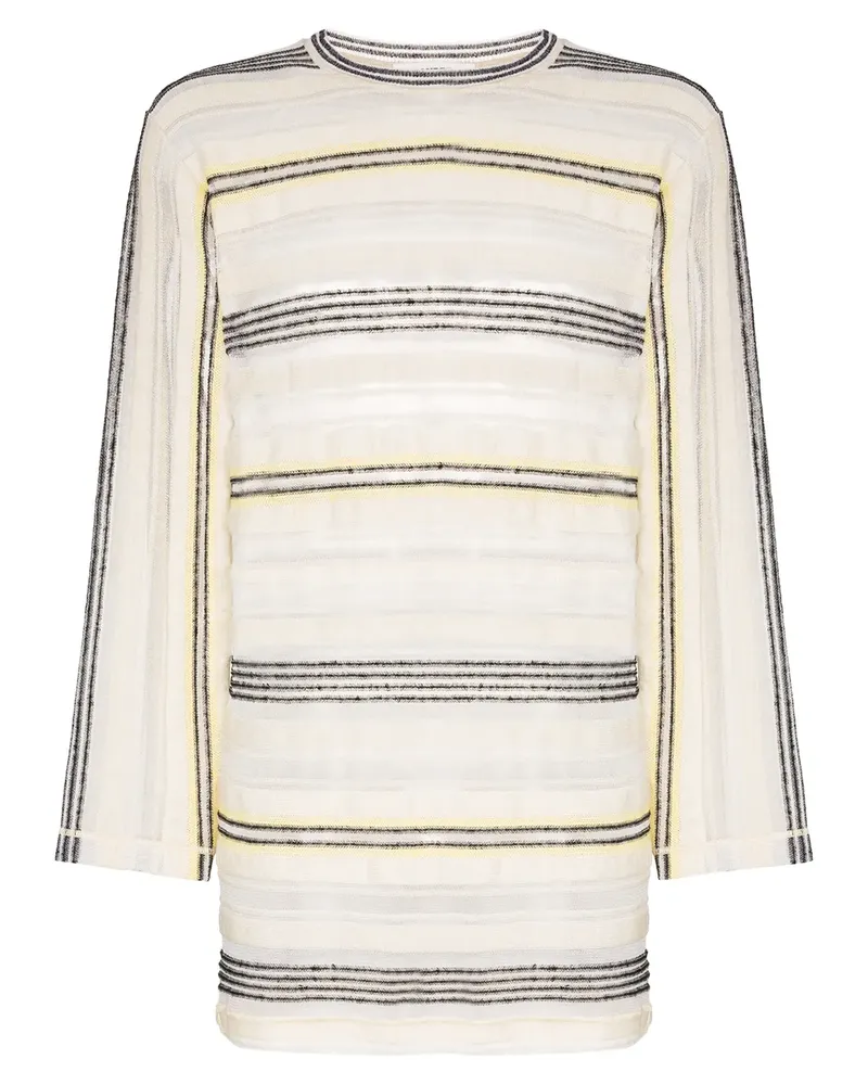 Jil Sander Gestreifter Strickpullover - Metallic Metallic