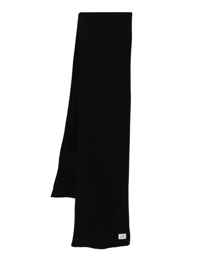 C.P. Company Gerippter Strickschal - Schwarz Schwarz
