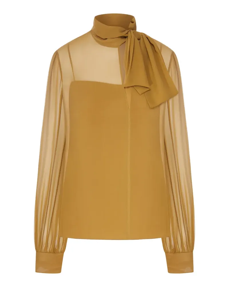 Valentino Garavani pussy-bow sheer blouse - Gelb Gelb