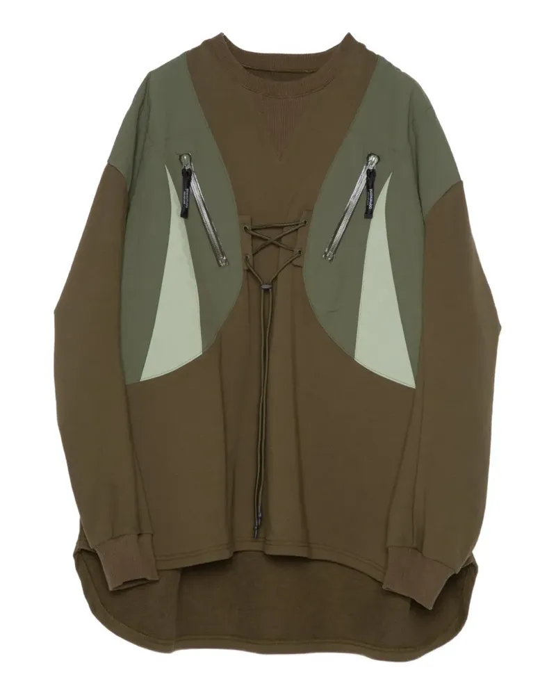 Yoshio Kubo Sweatshirt mit Einsätzen - Grün Grün