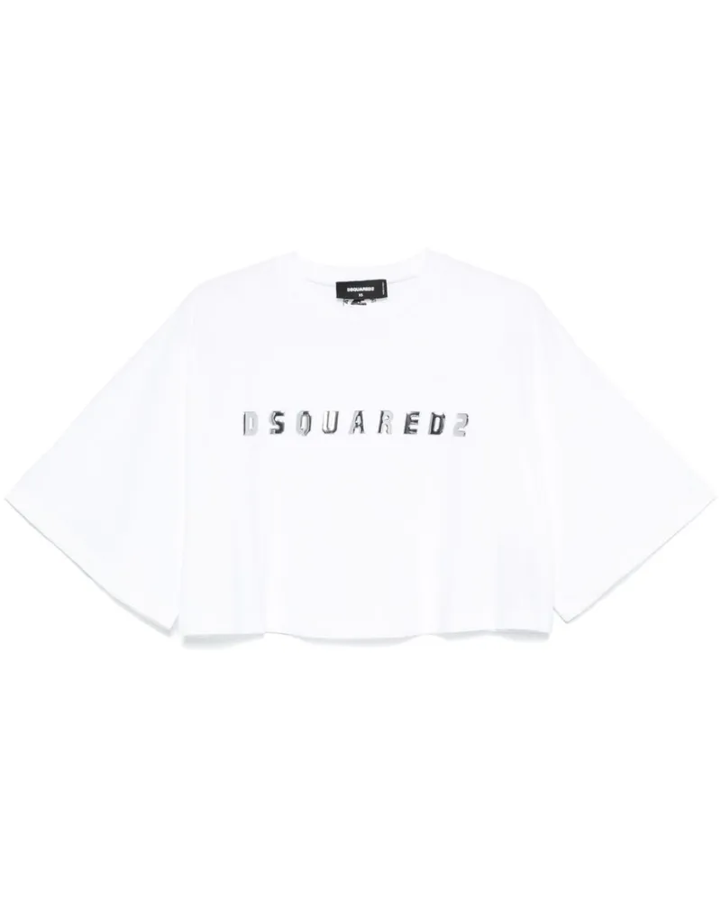 Dsquared2 T-Shirt im Cropped-Design - Weiß Weiß