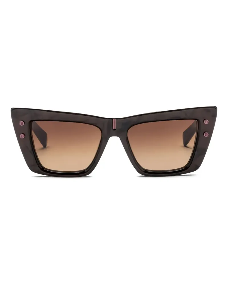 Balmain square cat-eye frame sunglasses - Braun Braun