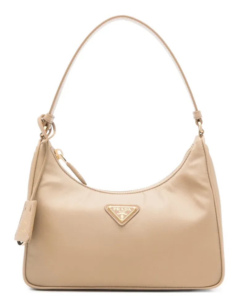 Prada Schultertasche mit Reißverschluss - Nude Nude