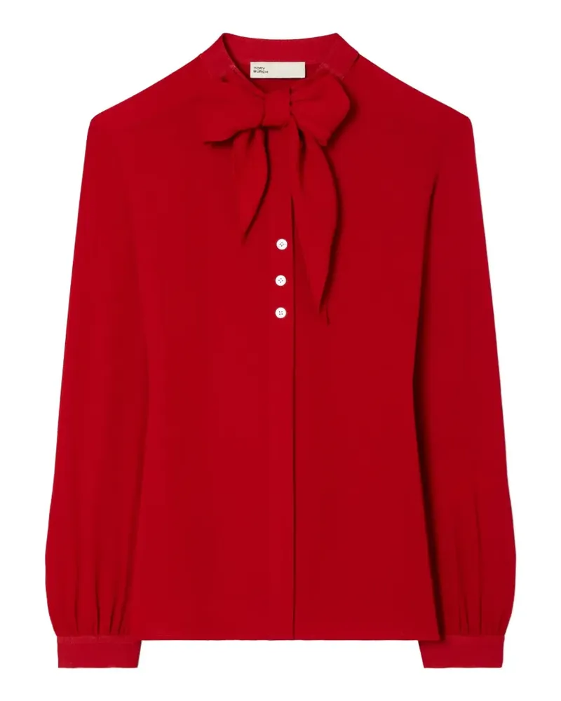 Tory Burch Bluse mit Schleife - Rot Rot