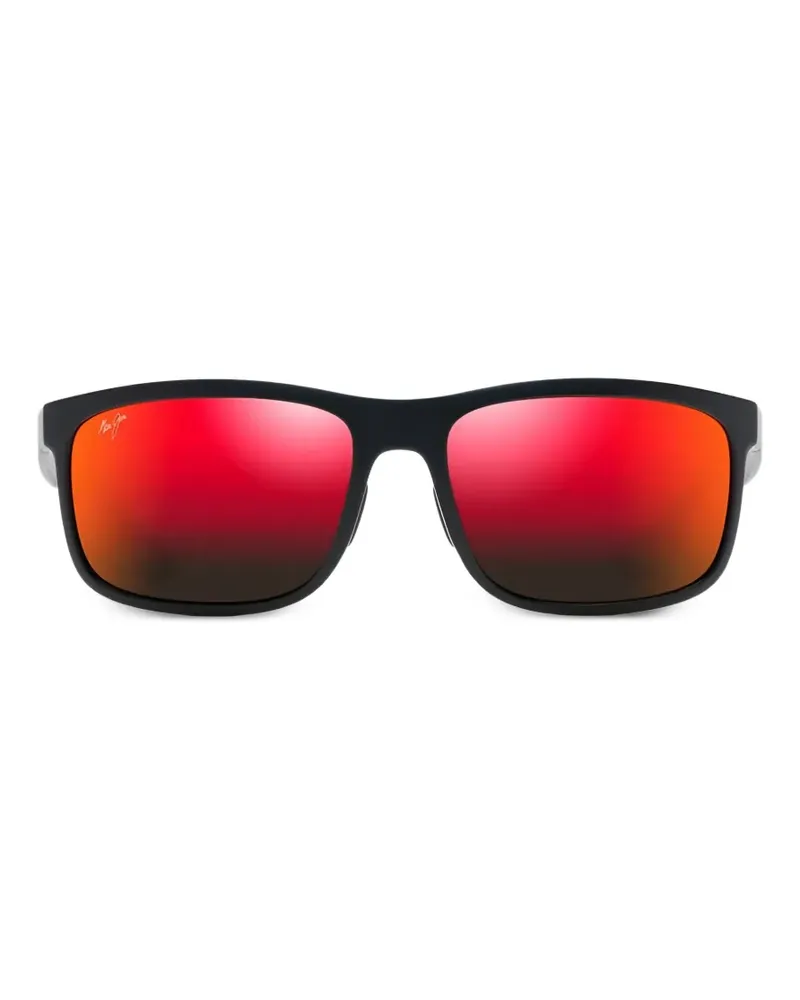 Maui Jim Huelo Sonnenbrille mit eckigem Gestell - Schwarz Schwarz