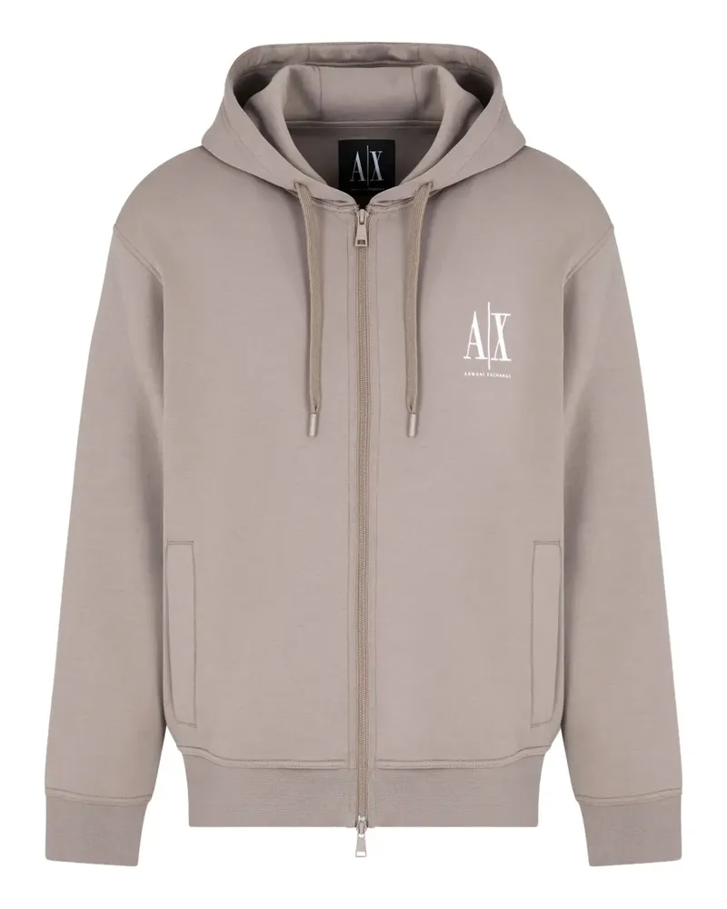 Armani Exchange Kapuzenjacke mit Logo-Stickerei - Nude Nude